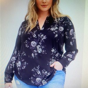 Torrid Black Floral Women's Top